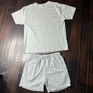 Yukon Army shirt and cotton drawstring waist shorts unisex Los Angeles Apparel